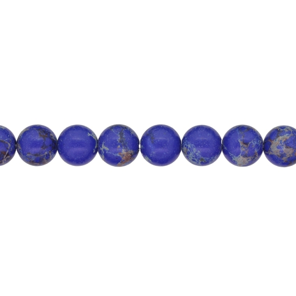 NATURAL STONE BEADS - JASPER IMPERIAL DARK BLUE - 10mm - STRING (38pcs.) Hole-1.0mm