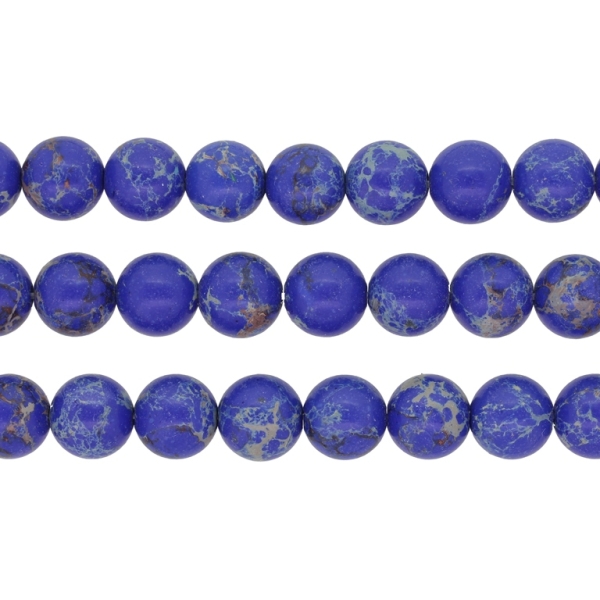 NATURAL STONE BEADS - JASPER IMPERIAL DARK BLUE - 10mm - PACKAGE (3x38pcs.) Hole-1.0mm