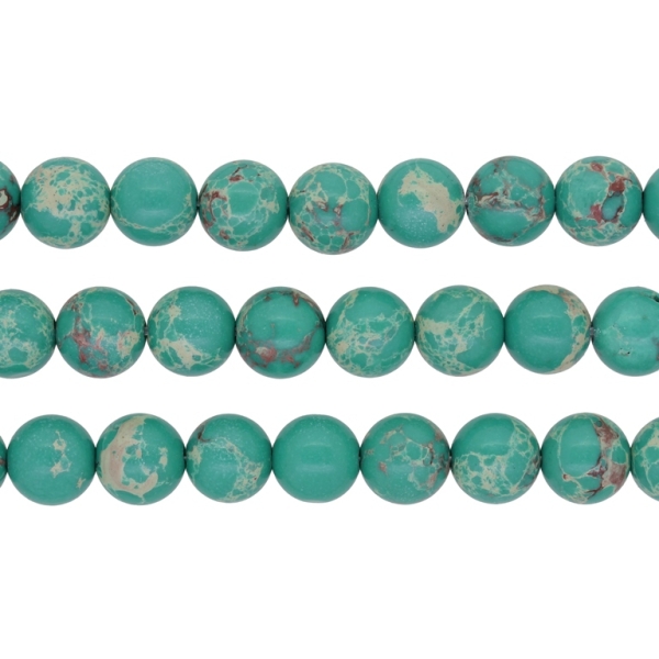 NATURAL STONE BEADS - JASPER IMPERIAL GREEN - 10mm - PACKAGE (3x38pcs.) Hole-1.0mm