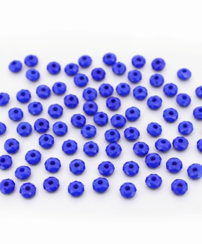 OPAQUE PLASTIC BEADS - WASHER FACETED - 3.5x6mm BLUE С33 - PACKAGE 500g Hole-1.8mm (6750pcs.)