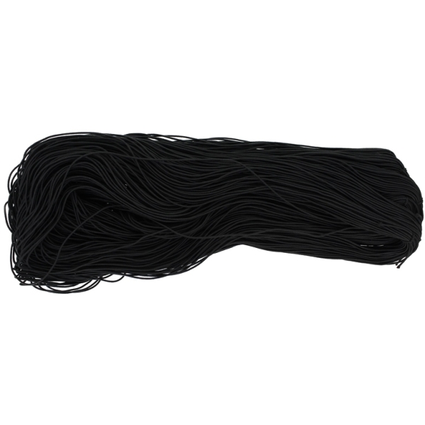 TEXTILE ELASTIC - 1mm - BLACK 01 - PACKAGE 10x22meters