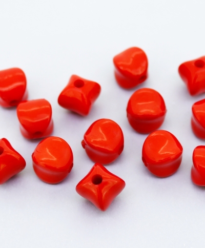 OPAQUE PLASTIC BEADS - LANTERN - 10x9mm RED С07 - PACKAGE 500g Hole-2.5mm (900pcs.)