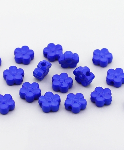 OPAQUE PLASTIC BEADS - FLOWER 02 - 8x4mm BLUE С33 - PACKAGE 500g Hole-2.0mm (2850pcs.)