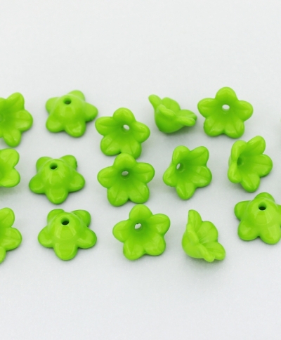 OPAQUE PLASTIC BEADS - SEPAL 01 - 12x6mm GREEN С23 - PACKAGE 500g Hole-1.8mm (2000pcs.)