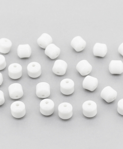 OPAQUE PLASTIC BEADS - CYLINDER 02 - 6x6mm WHITE С01 - PACKAGE 500g Hole-1.5mm (2850pcs.)