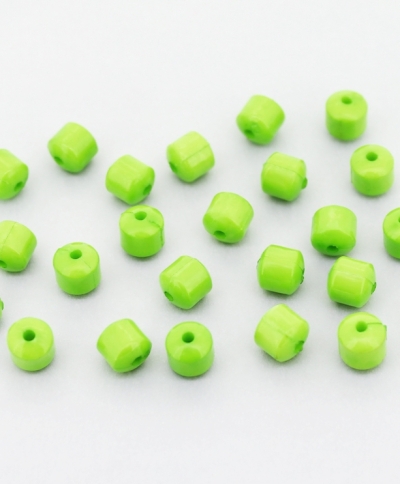 OPAQUE PLASTIC BEADS - CYLINDER 02 - 6x6mm GREEN С23 - PACKAGE 500g Hole-1.5mm (2850pcs.)