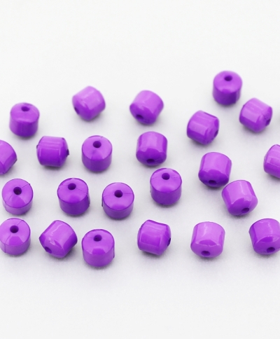 OPAQUE PLASTIC BEADS - CYLINDER 02 - 6x6mm PURPLE С13 - PACKAGE 500g Hole-1.5mm (2850pcs.)