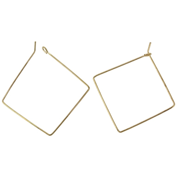 METAL ELEMENTS - CHANDELIER EARRINGS - WIRE - SQUARE - 30mm GOLD COLOR - 20pcs.