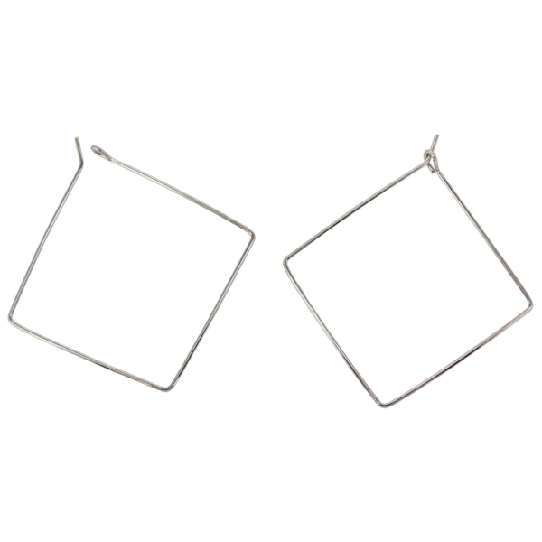 METAL ELEMENTS - CHANDELIER EARRINGS - WIRE - SQUARE - 30mm NICKEL COLOR - PACKAGE 200pcs.