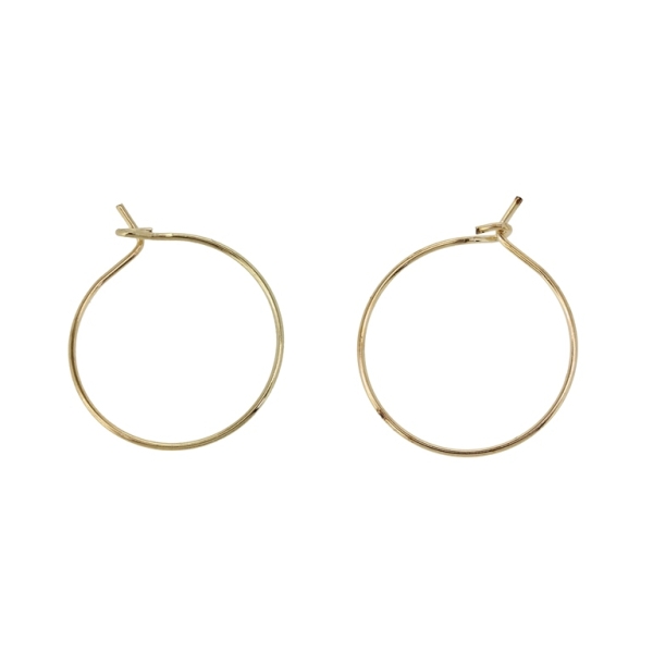 METAL ELEMENTS - CHANDELIER EARRINGS - WIRE - ROUND 02 - 20mm GOLD COLOR (LIGHT) - 30pcs.