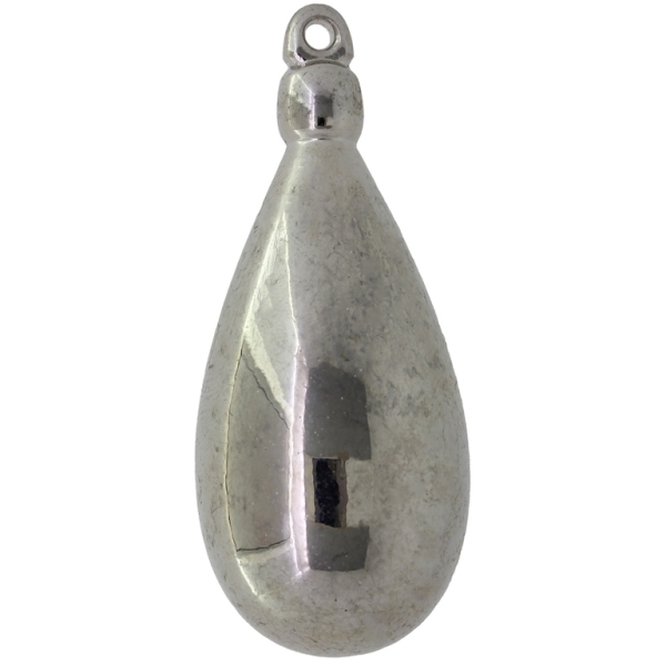 METAL PLATED PLASTIC / CCB PENDANTS - DROP 11 - 23х57mm NICKEL - PACKAGE 500g Hole-2.3mm (43pcs.)