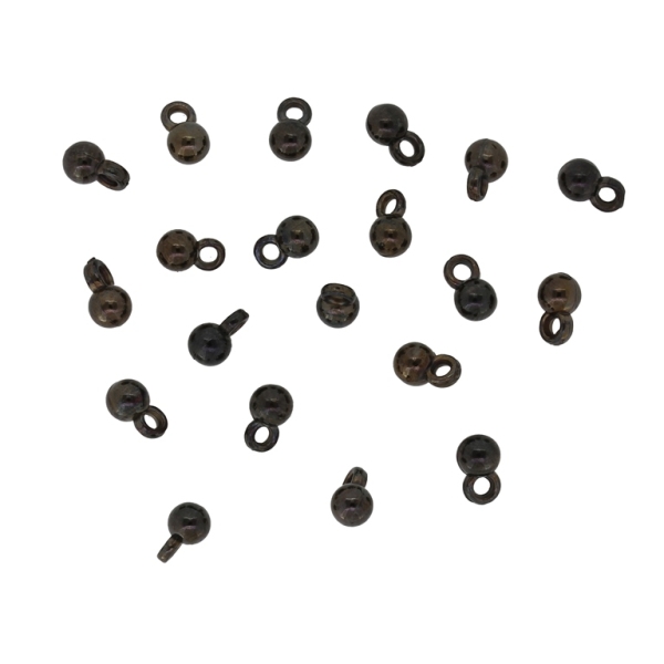 METAL PLATED PLASTIC / CCB PENDANTS - BALL - 4mm MIX OXIDIZED AND BROWN - PACKAGE 500g Hole-1.5mm (10 780pcs.)