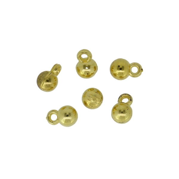 METAL PLATED PLASTIC / CCB PENDANTS - BALL - 5mm GOLD - 50g Hole-1.8mm (556pcs.)