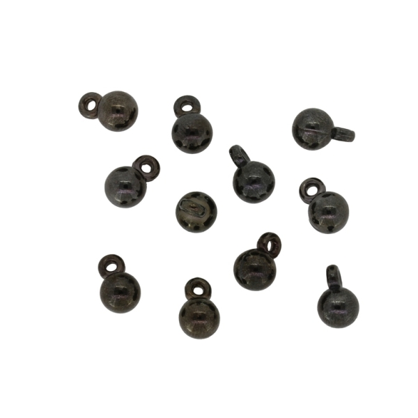 METAL PLATED PLASTIC / CCB PENDANTS - BALL - 6mm OXIDIZED - PACKAGE 500g Hole-1.4mm (3360pcs.)