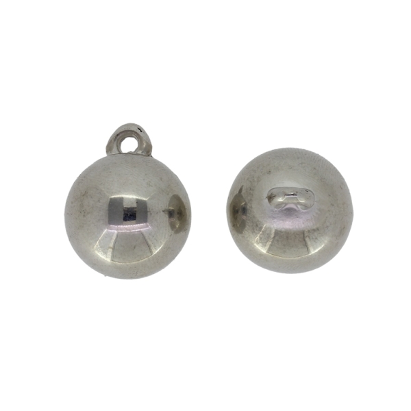 METAL PLATED PLASTIC / CCB PENDANTS - BALL - 18mm NICKEL - PACKAGE 500g Hole-2.5mm (145pcs.)