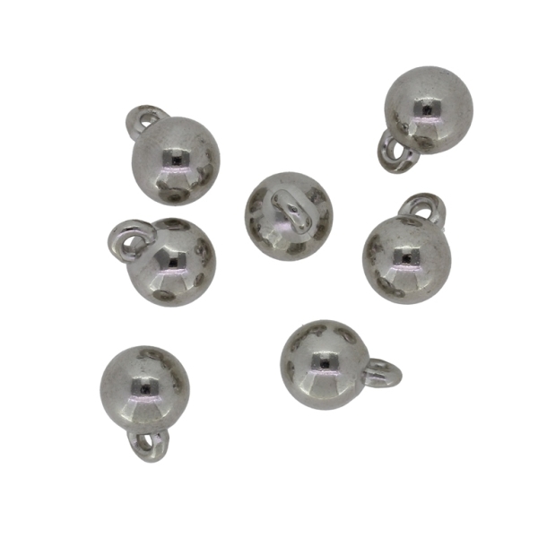 METAL PLATED PLASTIC / CCB PENDANTS - BALL - 10mm NICKEL - PACKAGE 500g Hole-2.0mm (820pcs.)