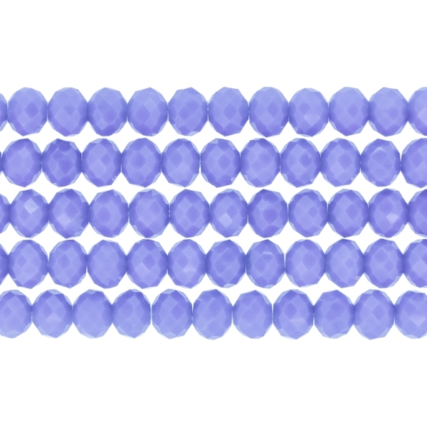 GLASS BEADS - FACETED RONDELLE CRYSTALS - 8x6mm - OPAQUE - BLUE 056А - STRING (66pcs.) Hole-1.5mm