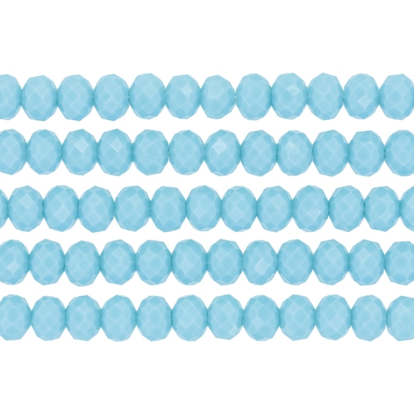 СТЪКЛЕНИ МЪНИСТА - КРИСТАЛИ - 8х6мм - ПЛЪТНИ - ТЮРКОАЗ СИН 054А - ПАКЕТ (5х66 бр.) Отвор-1.5мм