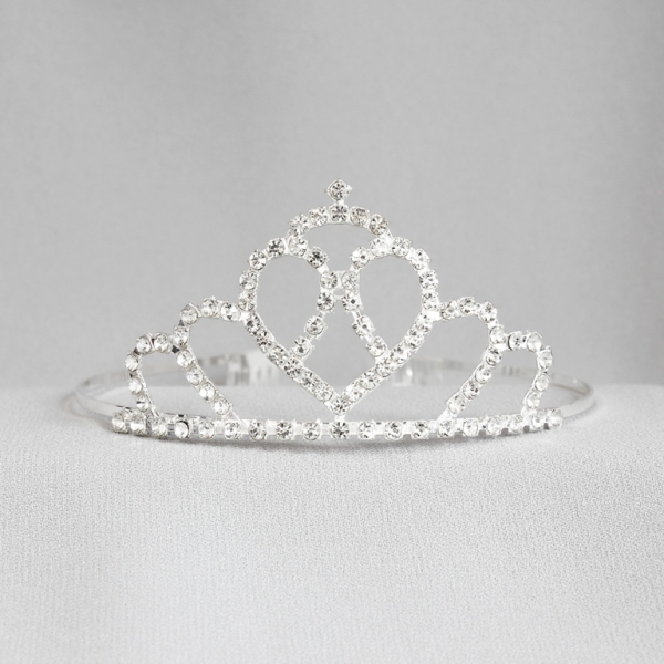 JEWELRY - ACCESSORY FOR HAIR - TIARA - METAL AND CRYSTALS - MODEL 21 - SILVER - 1pc.