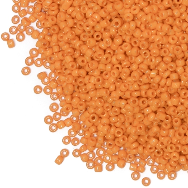 GLASS SEED BEADS - BALL 2mm - OPAQUE - ORANGE 50 - 50g Hole-0.8mm