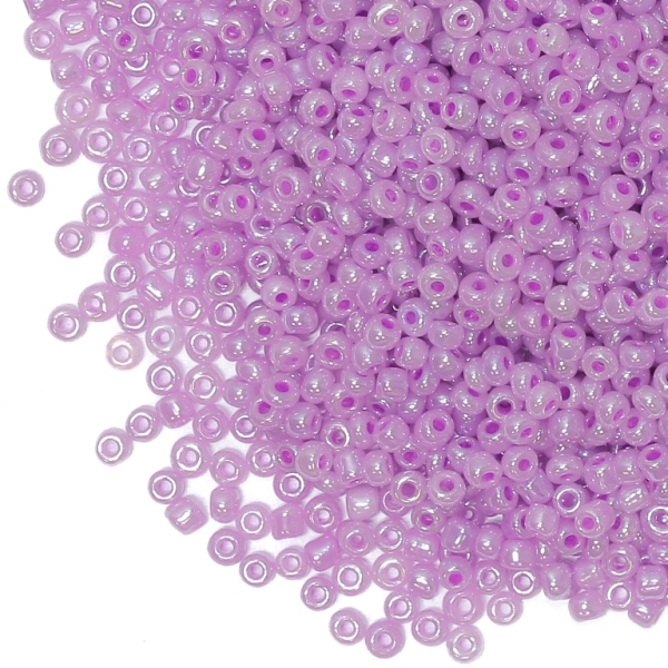 GLASS SEED BEADS - BALL 3mm - CEYLON - PURPLE (LIGHT) 150 - 50g Hole-1.0mm