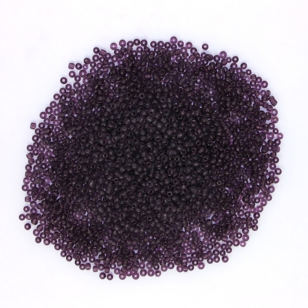 GLASS SEED BEADS - BALL 2mm - TRANSPARENT - PURPLE - PACKAGE 450g Hole-0.8mm