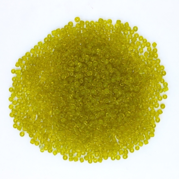 GLASS SEED BEADS - BALL 3mm - TRANSPARENT - YELLOW 000 - PACKAGE 450g Hole-1.0mm