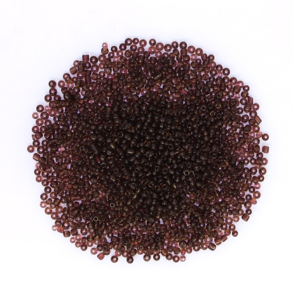 GLASS SEED BEADS - BALL 3mm - TRANSPARENT - PURPLE 11А - PACKAGE 450g Hole-1.0mm