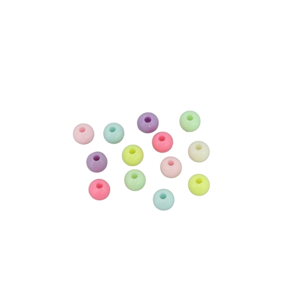 OPAQUE PLASTIC BEADS - BALL - 6mm MIX PINK (LIGHT) (ELECTRICAL) - 50g Hole-2.0mm (504pcs.)