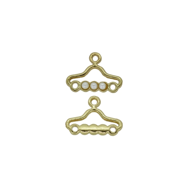 METAL BEADS WITH GLOSS - PENDANT - HANGER 02 - 19x14x3mm GOLD - PACKAGE 100g 86pcs. Hole-1.8mm