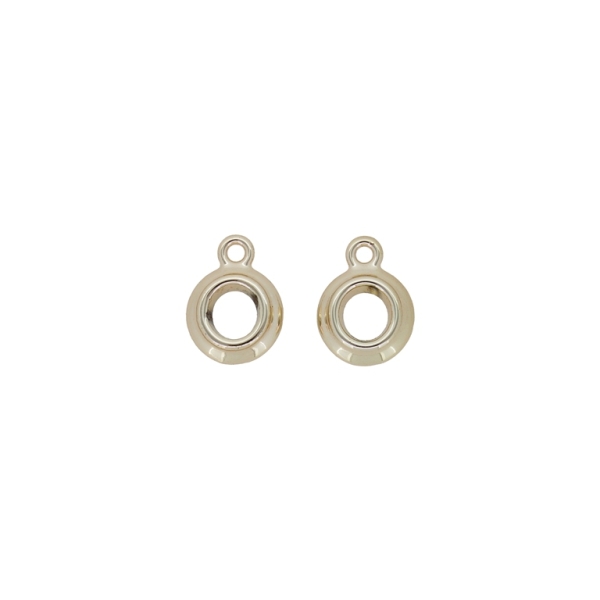METAL BEADS WITH GLOSS - PENDANT - CIRCLE 27 - 10x14x4mm GOLD - PACKAGE 100g 85pcs. Hole-1.7mm