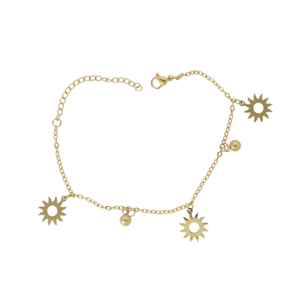 JEWELRY - CHAIN ​​BRACELET - STAINLESS STEEL - SUN G135 - GOLD - PACKAGE 2pcs.