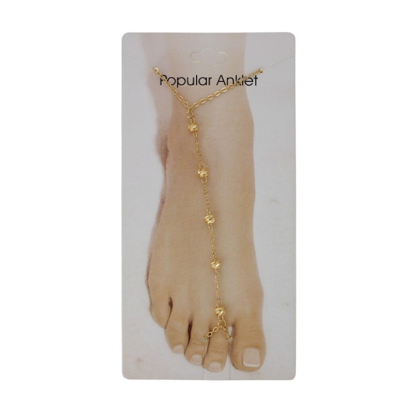 JEWELRY - ANKLET - METAL - CHAIN - 20cm BALL GK110 - GOLD - PACKAGE 3pcs.