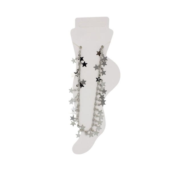 JEWELRY - ANKLET - METAL - CHAIN - 20.5cm STAR GK068 - NICKEL - PACKAGE 3pcs.
