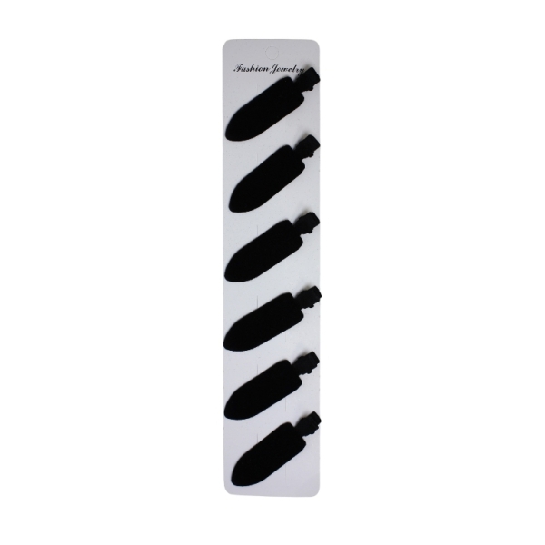 JEWELRY - METAL SNAP HAIR CLIP - METAL AND VELVET - MODEL 13 - 6.7x2.0x1.0cm BLACK - PACKAGE 6pcs.
