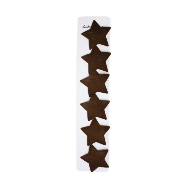 JEWELRY - METAL SNAP HAIR CLIP - METAL AND VELVET - MODEL 15 - 5.5x5.2x1.0cm BROWN - PACKAGE 6pcs.