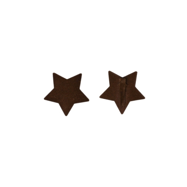 JEWELRY - METAL SNAP HAIR CLIP - METAL AND VELVET - MODEL 15 - 5.5x5.2x1.0cm BROWN - PACKAGE 6pcs.