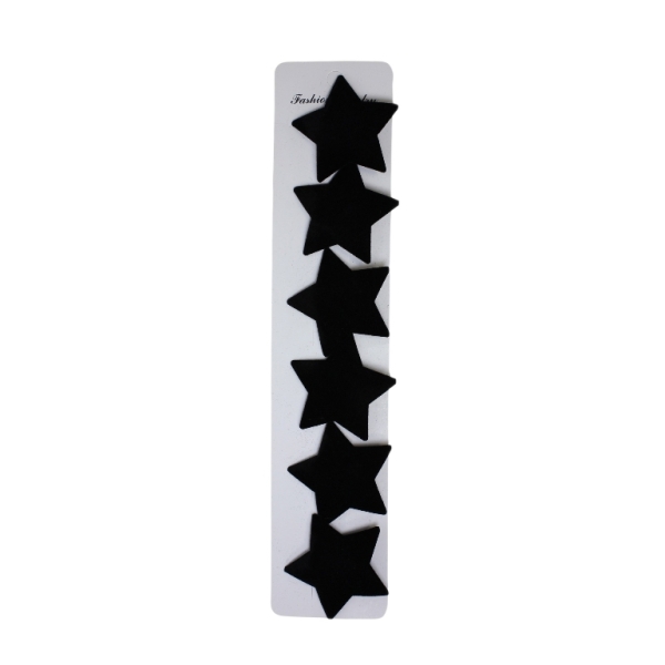 JEWELRY - METAL SNAP HAIR CLIP - METAL AND VELVET - MODEL 15 - 5.5x5.2x1.0cm BLACK - PACKAGE 6pcs.