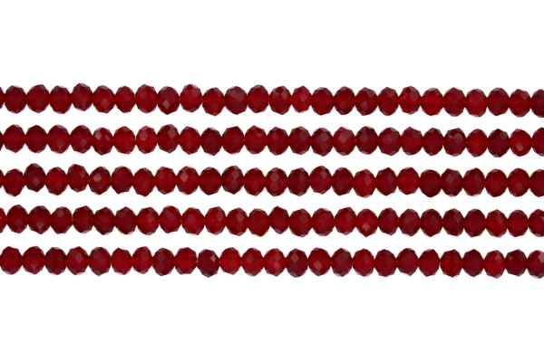 GLASS BEADS - FACETED RONDELLE CRYSTALS - 6x5mm - TRANSPARENT - BORDEAUX 035 - PACKAGE (5x88pcs.) Hole:1.2mm