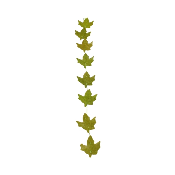 MATERIALS FOR CRAFT AND DECORATION - COCONUT GRASS FIGURES - LEAF 01 - GARLAND - 10x12x0.2cm - GREEN-GREEN (LIGHT) - 1pc.