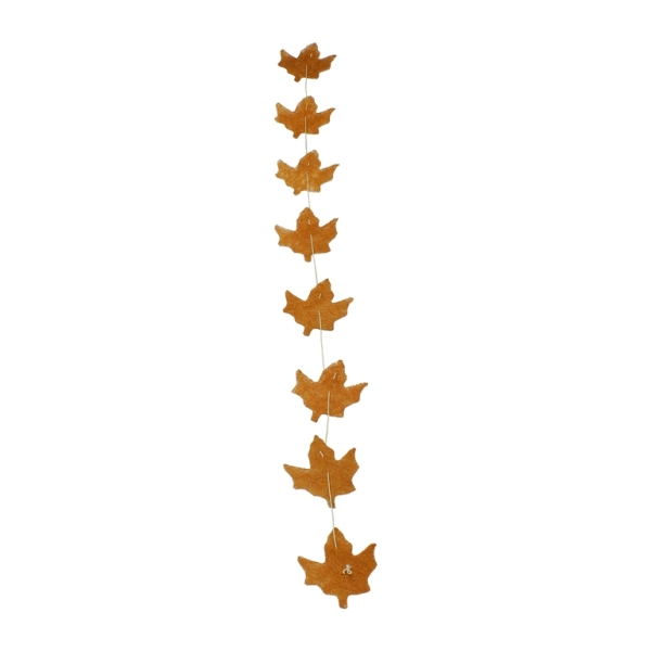 MATERIALS FOR CRAFT AND DECORATION - COCONUT GRASS FIGURES - LEAF 01 - GARLAND - 10x12x0.2cm - BROWN-ECRU - 1pc.