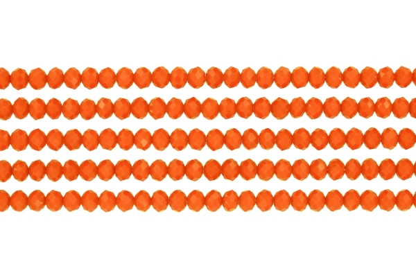 СТЪКЛЕНИ МЪНИСТА - КРИСТАЛИ - 6х5мм - ПЛЪТНИ - ОРАНЖЕВО 064 - НАНИЗ (88 бр.) Отвор-1.2мм