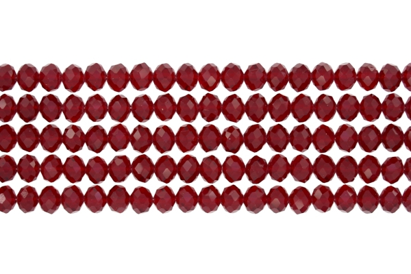 GLASS BEADS - FACETED RONDELLE CRYSTALS - 8x6mm - TRANSPARENT - BORDEAUX 035 - PACKAGE (5x66pcs.) Hole-1.5mm