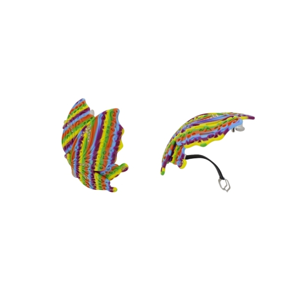 JEWELRY - BRACKET FOR HAIR WITH GLASS CRYSTALS SH094 - BUTTERFLY - 9.0x6.7x1.7cm MIX - 1pc.