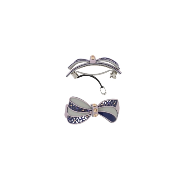 JEWELRY - BRACKET FOR HAIR WITH GLASS CRYSTALS SH098 - RIBBON - 8.1x4.5x3.6cm PURPLE (LIGHT)-PURPLE (DARK)-GRAY - PACKAGE 2pcs.