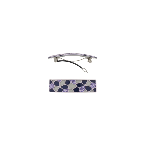 JEWELRY - BRACKET FOR HAIR WITH GLASS CRYSTALS SH099 - FORMS - 8.7x2.4x1.3cm PURPLE-BLUE (DARK)-GRAY - 1pc.