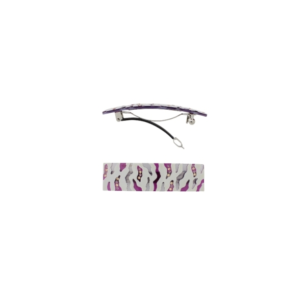 JEWELRY - BRACKET FOR HAIR WITH GLASS CRYSTALS SH100 - FORMS - 8.7x2.4x1.3cm PURPLE AND BEIGE - 1pc.