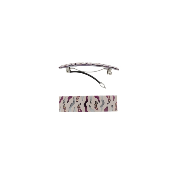 JEWELRY - BRACKET FOR HAIR WITH GLASS CRYSTALS SH100 - FORMS - 8.7x2.4x1.3cm PURPLE-BEIGE-GRAY - 1pc.