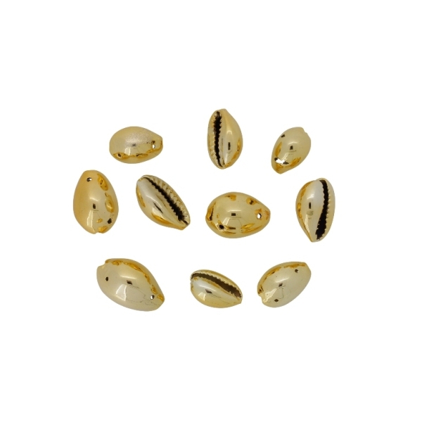 SHELL BEADS - PENDANT - MODEL 01 - 18x13x8mm GOLD - PACKAGE 100pcs.