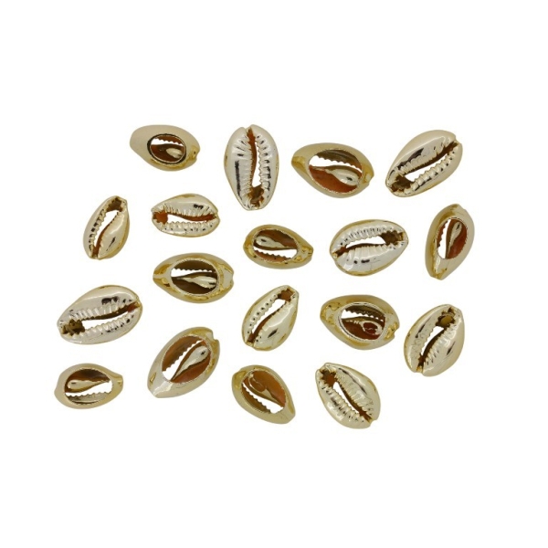 SHELL BEADS - MODEL 02 - 17x11x6mm GOLD - PACKAGE 100pcs.